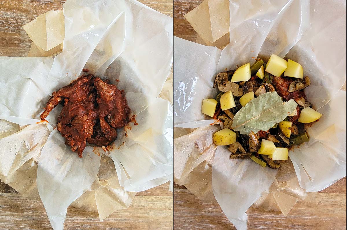 Filling the bundles for mixiotes. 